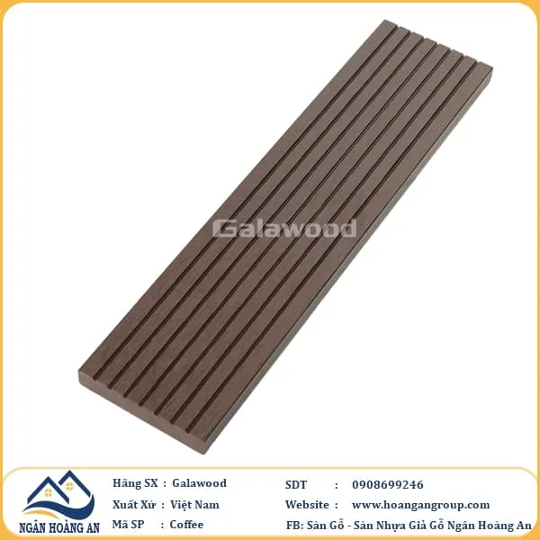 Thanh Đa Năng Gỗ Nhựa Ngoài Trời Galawood DN70X12 Coffee
